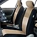FH GROUP FH-FB060114 Trendy Elegance Full Set Seat Covers, Airbag compatible and Split Bench, Beige/Black color- Fit Most Car, Truck, Suv, or Van