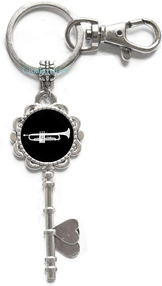 Cioaqpyirow Trumpet Key Keychain,Trumpet Gift,Trumpet Jewelry,Trumpet Player Gift,Trumpet,Musician,Music Bracelet,Musical Instrument,Music,Band,HO0E391