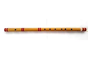 BALAJICREATION Traditional Indian wood Bamboo Side Flute Bansuri Musical Instrument C SCALE,KEY 13 INCH