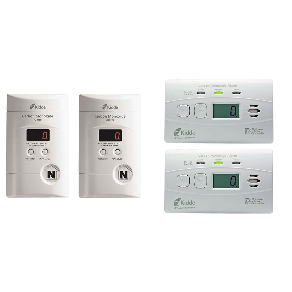 Kidde 2-Pack Plug-in and 10-Year Battery Carbon Monoxide Detectors with Digital Display Image