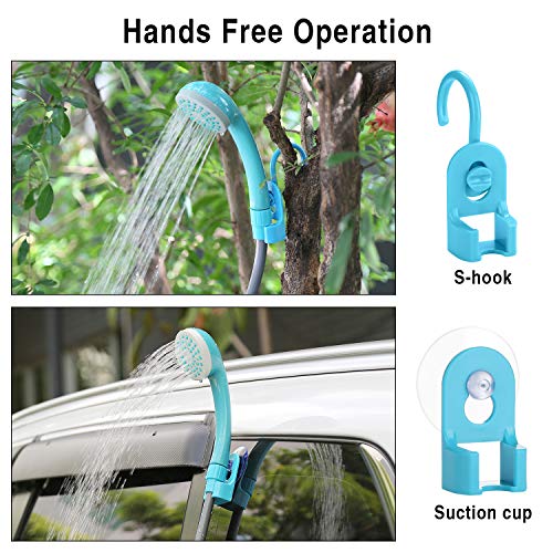 WADEO Portable Shower Camping Shower Outdoor Camp Shower Pump, Electric