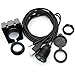 USB Mount Cable - Rerii 2M 6 Feet USB and 3.5mm Aux Extention Mount, Flush, Dash, Panel Mount Cable for Car, Boat, Motorcycle