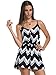 Choies Women's Chevron Pattern Spaghetti Strap Tie Waist V-neck Romper Playsuit