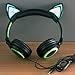 Cat Ear Headphones with Glowing Lights (Green)