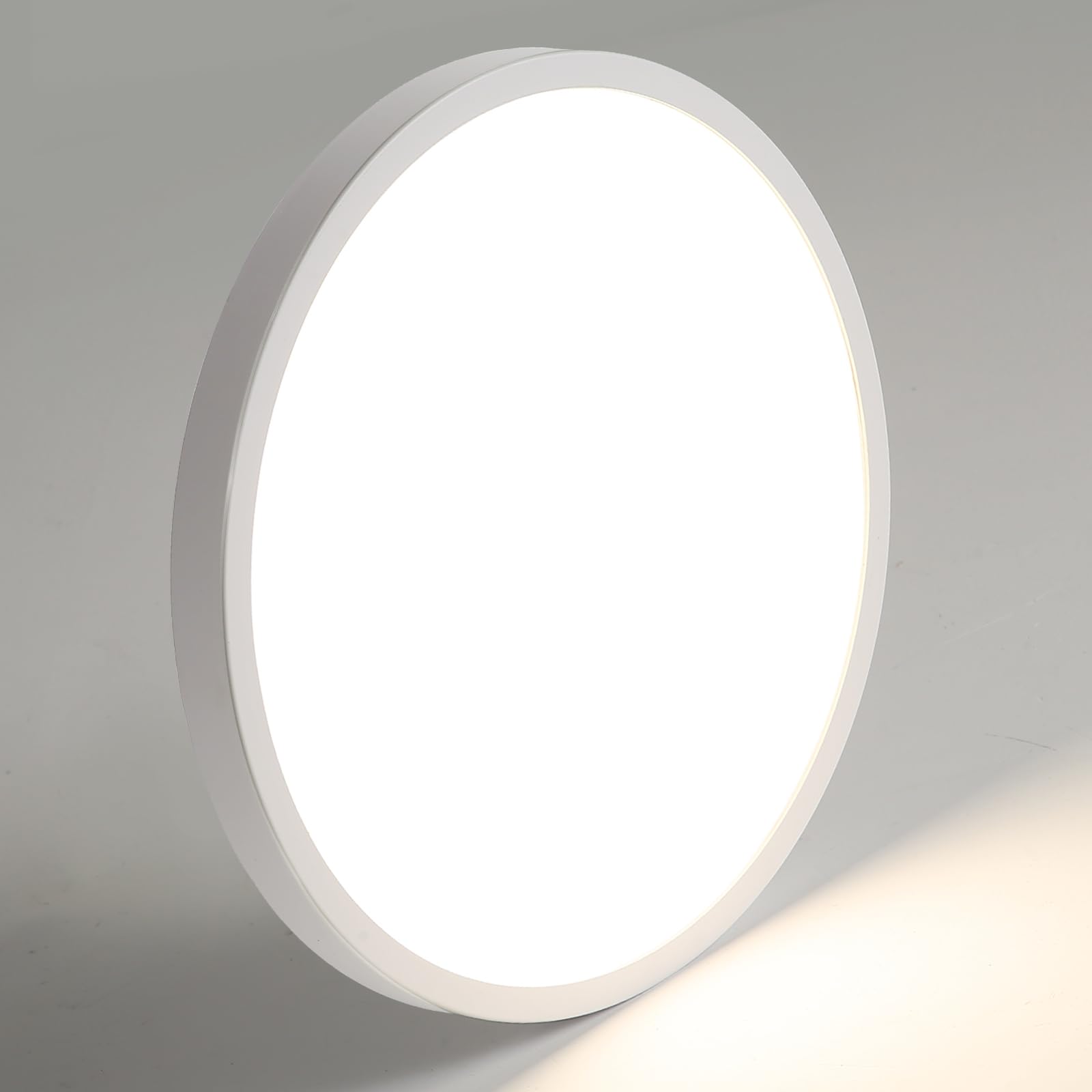 Mikeru 50CM Ceiling Light, 48W Round Hallway Lights 3000K Warm Light White Bathroom Ultra-Thin 2.4cm Minimalist Ceiling Lighting for Laundry, Bedroom, Office