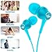 AFUNTA Earbud Headphone, Stereo in-Ear Earphone 3.5mm with Microphone Clear Sound Noise Isolating Ergonomic Comfort Fit Compatible Cell Phone iPhone Samsung Sony iPad Laptop PC - Blue