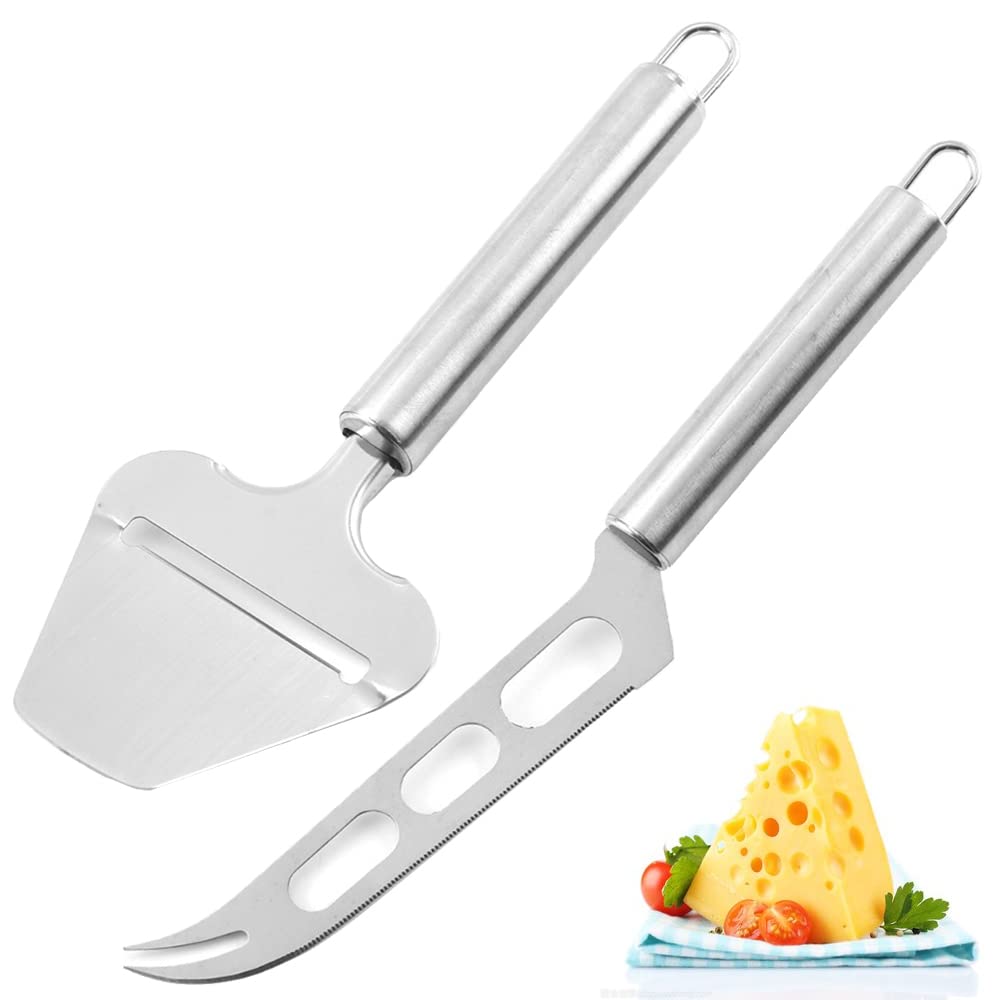 2 Piece Suit Professional Vegetable Cheese Slicers Peeler Cheese Slicer Cheese Shovel for Parties and Picnics Hard and Soft Cheese
