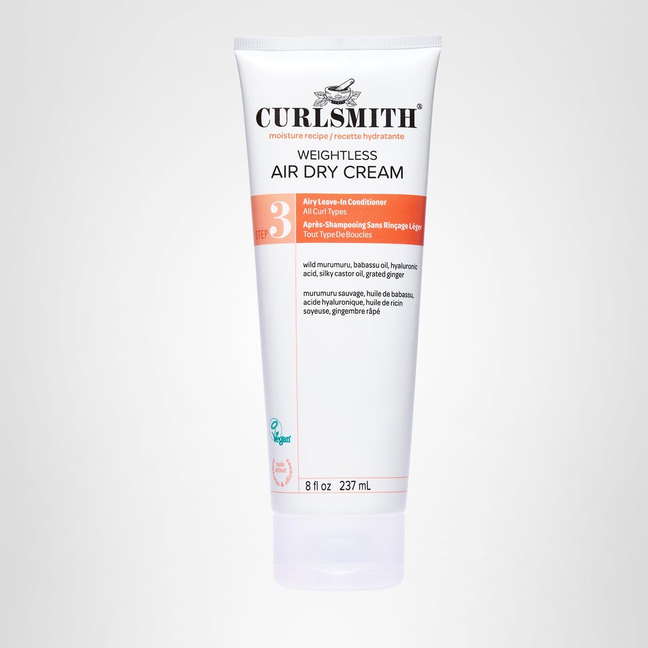 CURLSMITH Weightless Air Cream - Air Dry Curl Cream, Hydrating and Detangling, Best Leave-In for Dry Curly Hair, For All Curl Types, Vegan & Cruelty Free