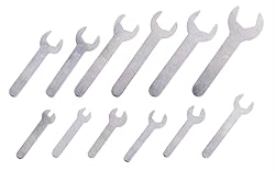 YnGia 12PCS Single Open Ended Wrench Set Silver