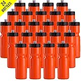 50 Strong Sports Squeeze Water Bottle Bulk Pack - 24 Bottles - 22 oz. BPA Free Easy Open Push/Pull Cap - Made in USA