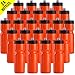 50 Strong Sports Squeeze Water Bottle Bulk Pack - 24 Bottles - 22 oz. BPA Free Easy Open Push/Pull Cap - Made in USA - Great for Adults & Kids - Top Rack Dishwasher Safe - Fits in Bike Cage