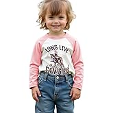 CM C&M WODRO Toddler Baby Girl Long Live Cowgirl Raglan Shirt Kid Funny Western Graphic Long Sleeve Tees Fall Jersey Top