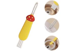 SUEEA 3 in 1 Cup Lid Cleaning Brush, 2024 Multifunctional Crevice Portable Cup Lid Cleaning Brush for Bottle Gap Tight Spaces Cup (C-Yellow)
