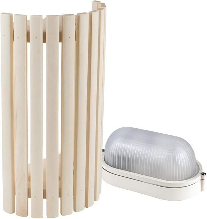 Sauna Beleuchtung Set Lampenschirm Sawo 914-VA aus Espe mit E27 IP54
