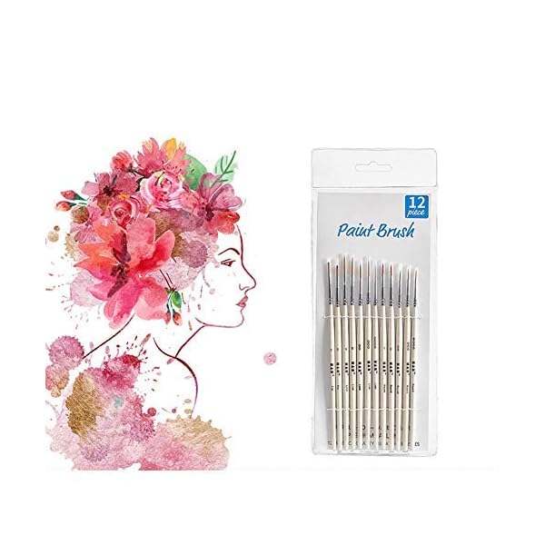 Queta Set 12 Pinselset Malen Künstlerpinsel Acrylpinsel Halten Sie eine feine Spitze und Feder für Öl, Aquarell, Acryl… – Bild 3