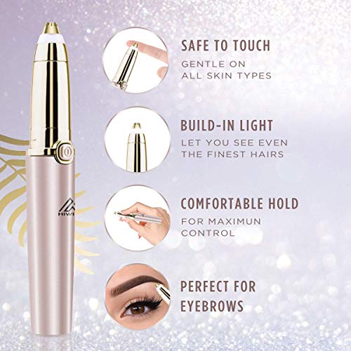 Eyebrow Hair Remover, Hiwill Electric Eyebrow Trimmer Painless Epilator for Women, Portable Eyebrow Hair Removal Razor