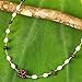 NOVICA Handmade Cultured Freshwater Pearl Garnet Pendant Necklace .925 Sterling Silver Stainless Steel Red White Thailand Birthstone [18 in L x 0.4 in W] 'Caviar'