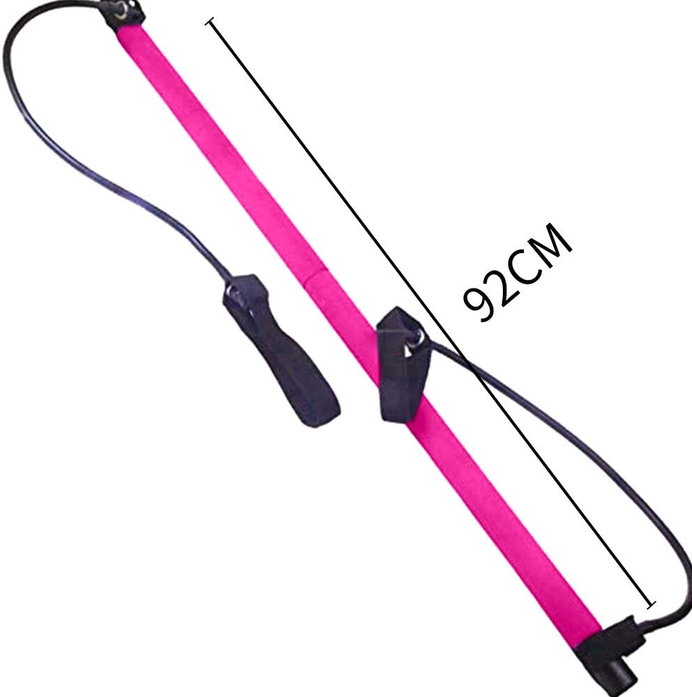 Pilates Exercise Stick Pilates Bar Kit Portable Exercise Resistance Band Toning Bar Home Gym Yoga Pilates with Foot Loop for Total Body Workout : Sports & Outdoors