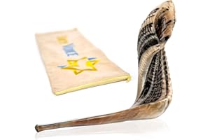 Holy Voice Kosher Ram Shofar Horn from Israel – 12"-14" Musical Horn with Shofar Bag – Decorative, Functional Jewish Judaica 