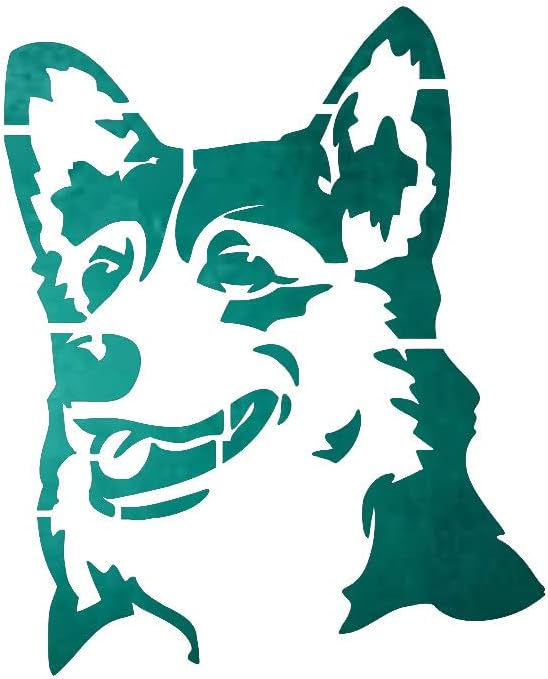 Mixed Media - CORGI Stencil Dog Breed Face Pembroke Welsh 8