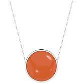 LUSTRE AND LIGHT Natural Carnelian Slider Pendant Necklace for Women in Sterling Silver, July Birthstone Jewelry Gifts for Her Birthday, Anniversary, Christmas, Graduation