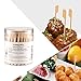 TONGYE Bamboo Paddle Skewers 3.5 inch with Clear Cylinder, Food Grade Cocktail Picks, Barbecue Stick. Decoration for Party Food, Appetizer, Dessert, Fruit, Sausage, Burger, Kebab. (180 PCS)