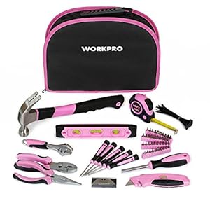 7. 103-Piece Pink Tool Set with Easy Carrying Round Pouch by WORKPRO