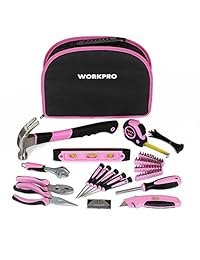 WORKPRO Juego de herramientas rosa para damas con estuche, 103 piezas