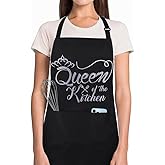 Funny Aprons for Women with Pockets, Kitchen Cooking Grilling Bbq Cute Chef Apron, Mothers Day Birthday Gifts for Women