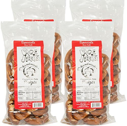 Uncle Jerrys Original Specials Low Salt Handmade Pretzels, 8 oz (Pack of 4)