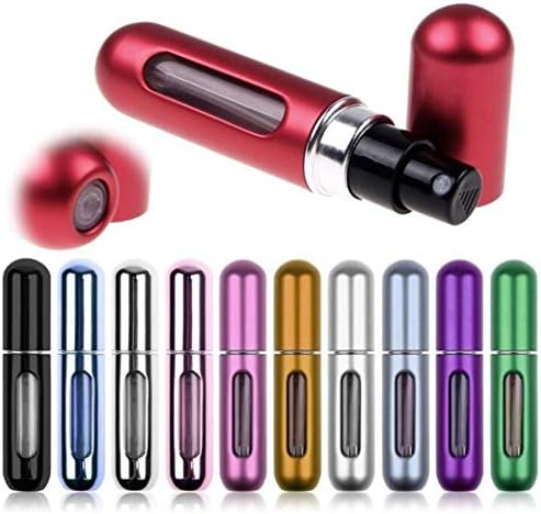 AFABE 5ml Mini Refillable Empty Perfume Atomizer Bottle for Travel Spray Scent Pump Case Purple