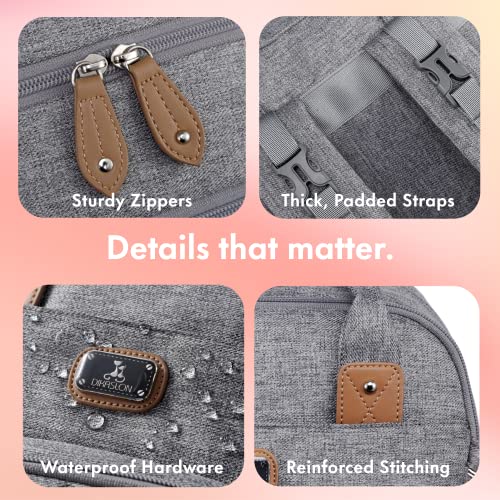 Dikaslon Diaper Bag Backpack with Portable Changing Pad, Pacifier Case