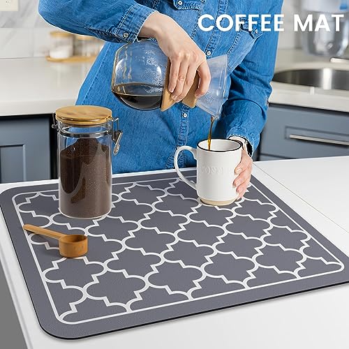 WISELIFE Dish Drying Mat Coffee Mat Super Absorbent Drying Mat Large