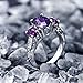 Gem Stone King 925 Sterling Silver Purple Amethyst 3-Stone Ring For Women (2.50 Cttw, Oval Checkerboard VS Gemstone Birthstone, Available 5,6,7,8,9)
