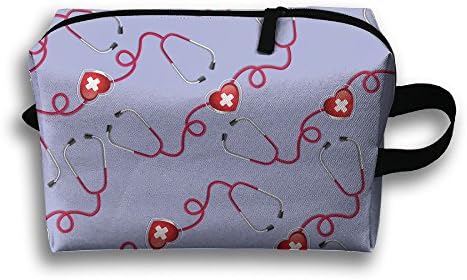 Stethoscope Heartbeat Funny Portable Multifunction Toiletry Case Make Up Bag