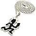 GWOOD Juggalo with Cleaver Silver Color with Black Enamel Pendant 24 Inch Cuban Necklace