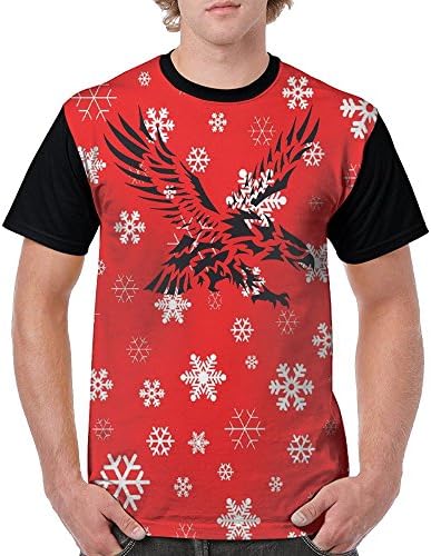 Mens Raglan T-Shirt Cool Flying Eagle Baseball Jersey Fashion Tee Tops