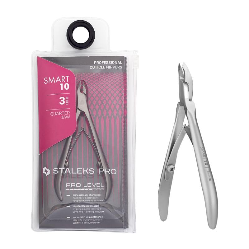 STALEKS PRO Professional Cuticle Pliers 3mm Stainless Steel NS-10-3, Manicure Tools