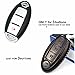 Cadtealir Calfskin Genuine Leather 2008-2018 Nissan Altima Maxima Murano Pathfinder Rogue Armada Key fob Cover case Holder only for 5 Buttons Black Color (3 Buttons)