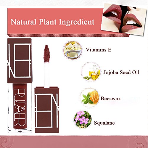 5 Colors Matte Lipstick Set, PrettyDiva Long Lasting Velvet Liquid Lipstick Natural Waterproof Nude Sexy Lip Gloss Cosmetics Kit
