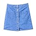 USGreatgorgeous Women's Juniors Cute Button Down Denim Mini Skirt Short Pencil Jean Skirt (M, Dark Blue)
