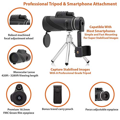Monocular Telescopes,40x60 Waterproof Monocular Compact Scope for