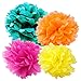 Fiesta or Mexican Party/Moana Color Party Supplies Moana Theme Birthday Decorations/Teal Orange Yellow Fuchsia Tissue Paper Pom Pom Summer Tropical Party Decorations/Hawaiiian Luau Party Supplies