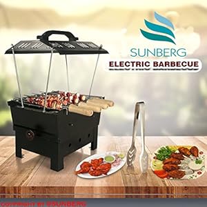 Wellberg SUNBERG Multi Work Electric and Charcoal BBQ (Black)