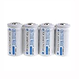 ON THE WAY®4 Pcs 16340 1000mAh 3.7V CR123A Protected Rechargeable Batteries