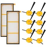 cabiclean Replenishment Kit Compatible Shark ION Robot RV750, RV720, RV700, RV750C, RV755. 10 Pack (2 Filter + 8 Side Brush)