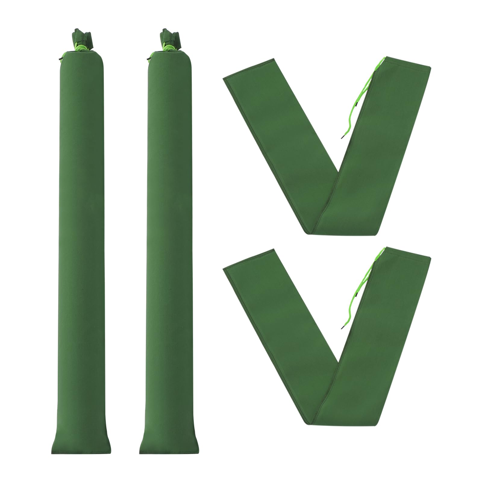 PATIKIL 4' x 6" Sand Bag for Flooding, 4 Pack Long Canvas Sandbags Thickened Water barriers for Flooding with Binding Elastic Band for Door Flood Control, Green