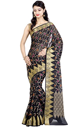 Chandrakala Women's Cotton Silk Banarasi Saree with Unstitched Blousepiece
