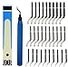 YXGOOD Hand Deburring Tool Kit Set- Practical for Cutting Deburrs Wood, Plastic, Aluminum, Copper and Steel (Blue, 30pcs)