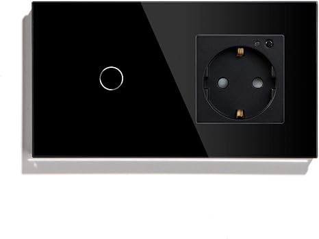 BSEED Smart Alexa WIFI Interruptor de luz con WiFi Schuko Socket 1 Gang
1 Way Panel de vidrio de pantalla tctil negro compatible con Google
HomeTuyaSmart LifeSe requiere lnea neutraPrecio estimado 29.9 €